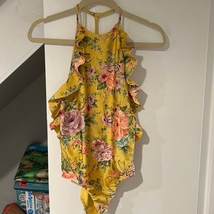 Zimmermann Ruffle Open Back Swimsuit Size 2 (US 6-8)